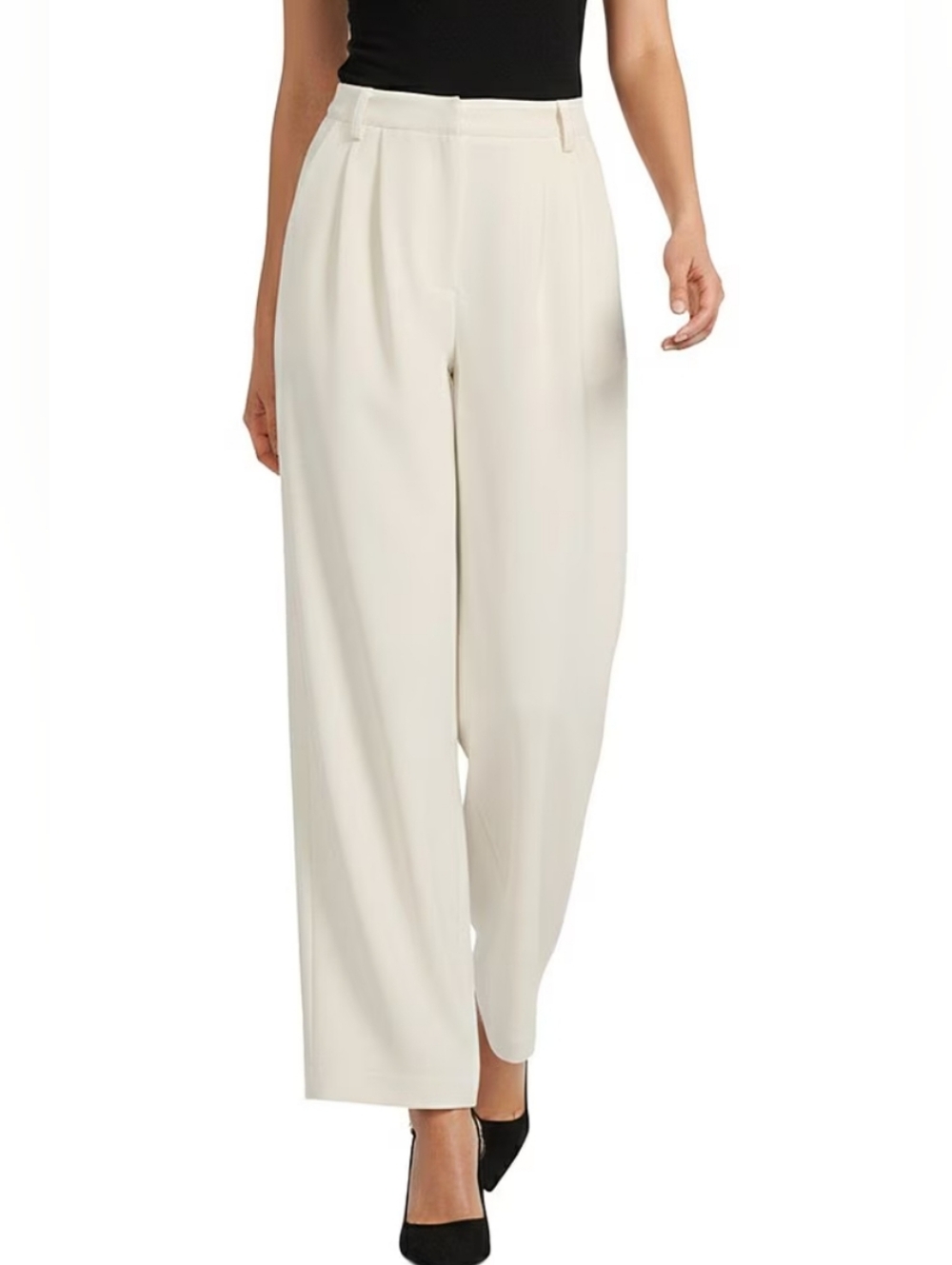 Gianni Bini Pants Size 0 Cream Harlow Crepe Wide Leg Trousers Classy Preppy